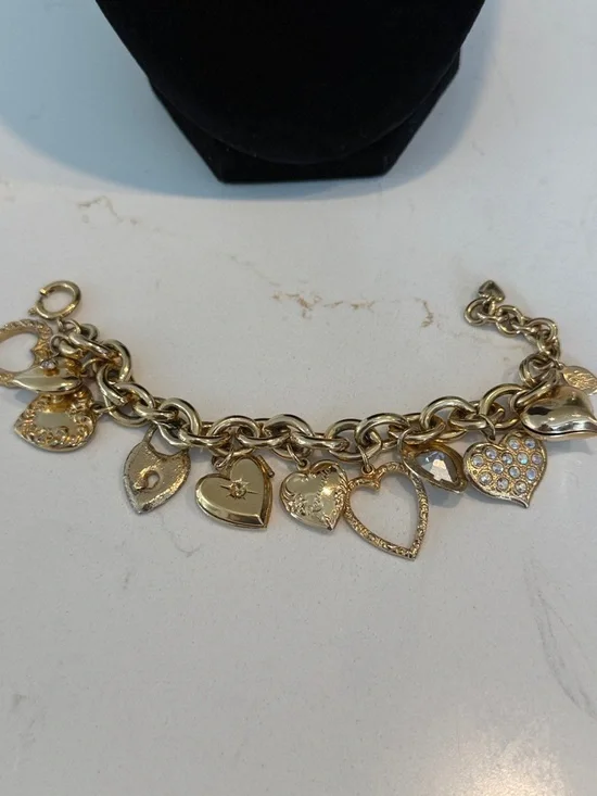 Kirks Folly Gold Heart Charm Bracelet - Picture 3 of 9